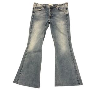 Zara Z1975 Denim High Rise Button Fly Flare Jeans Size 12
